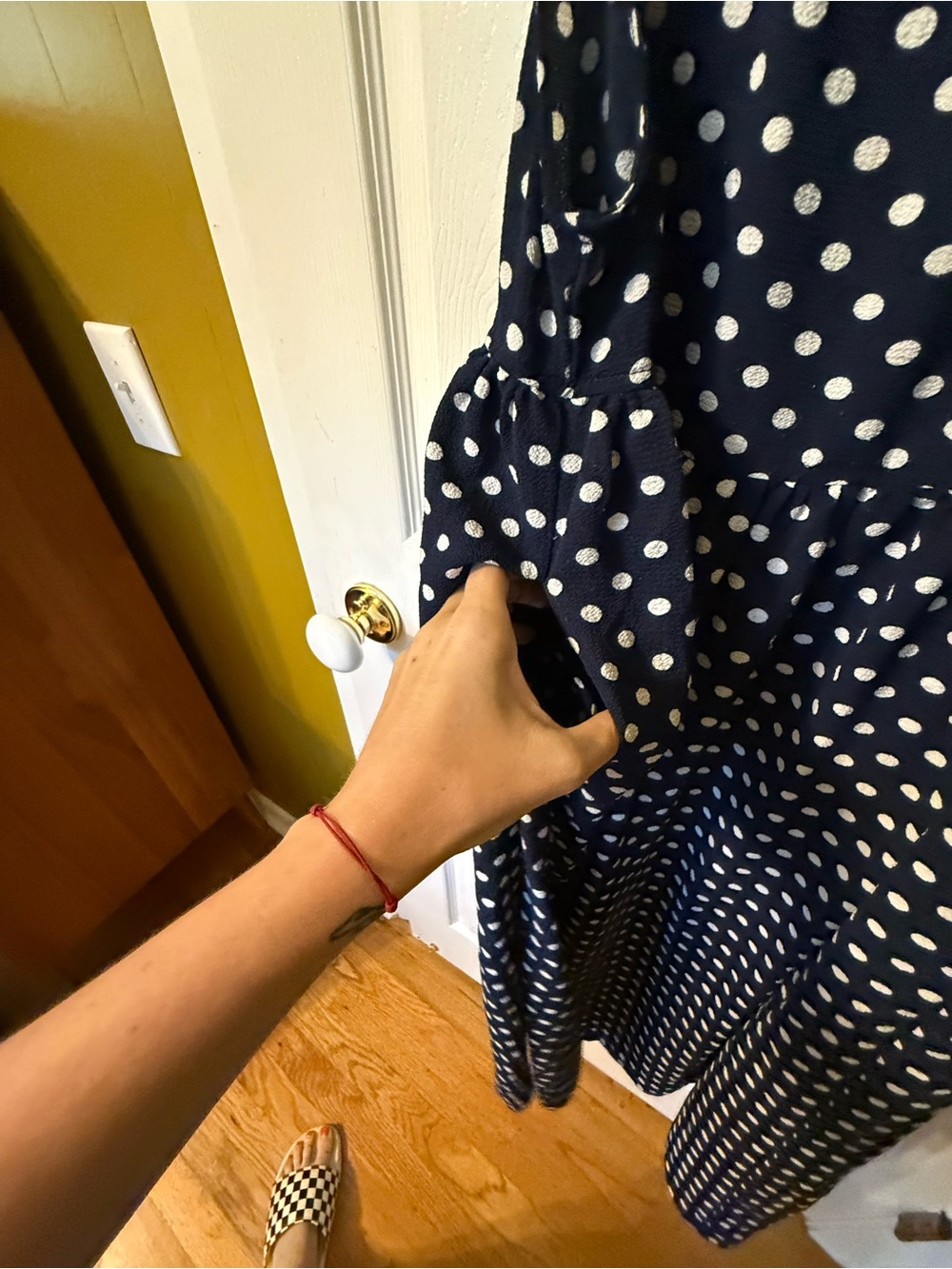 Free People Navy Polka Dot Maxi Dress - Picture 4 of 5